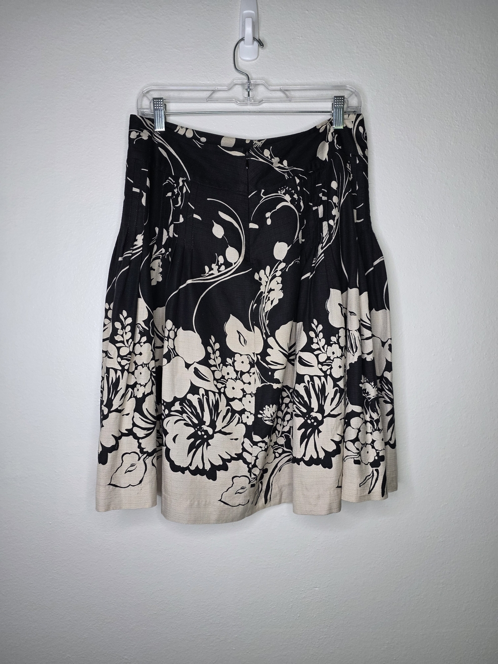 Ann Taylor Silk Cotton Floral Pleated Whimsigoth Y2K A-Line Skirt - Size 8